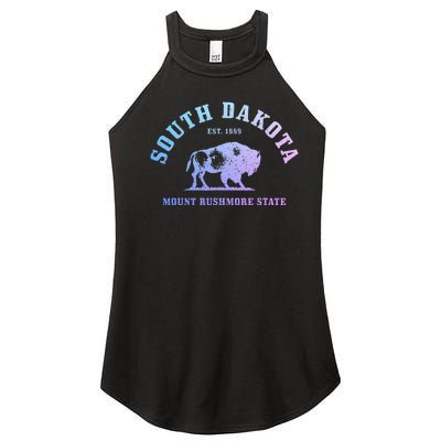 South Dakota Est. 1889 Mount Rushmore State Bison Vintage Women’s Perfect Tri Rocker Tank