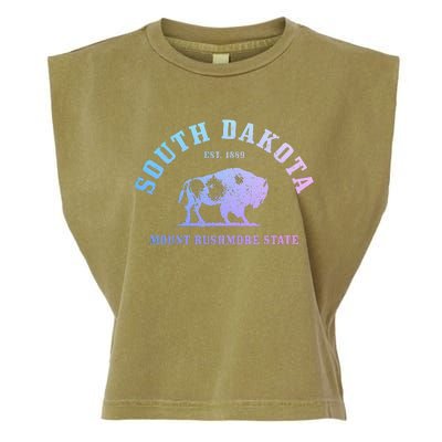 South Dakota Est. 1889 Mount Rushmore State Bison Vintage Garment-Dyed Women's Muscle Tee