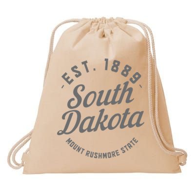 South Dakota Est. 1889 Vintage Mount Rushmore State Pride Drawstring Bag