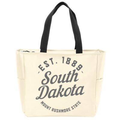 South Dakota Est. 1889 Vintage Mount Rushmore State Pride Zip Tote Bag