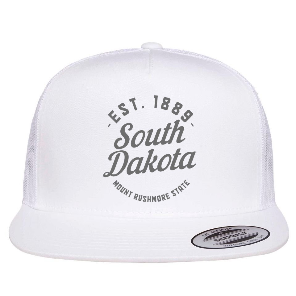South Dakota Est. 1889 Vintage Mount Rushmore State Pride Flat Bill Trucker Hat