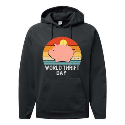 Savings Day Economics Students Teachers World Thrift Day Performance Fleece Hoodie