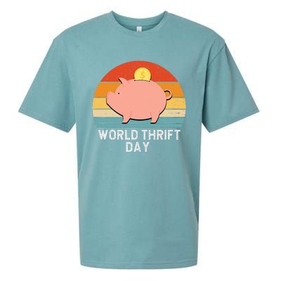 Savings Day Economics Students Teachers World Thrift Day Sueded Cloud Jersey T-Shirt