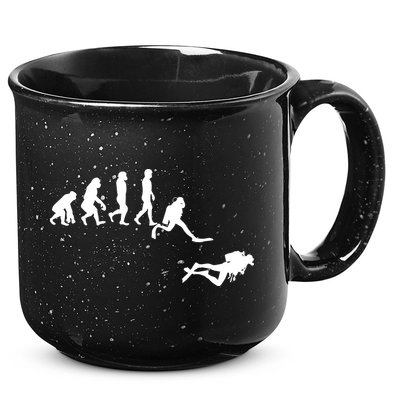 Scuba Dive Evolution Diving Diver Ocean Lover Gift 15oz Campfire Ceramic Mug