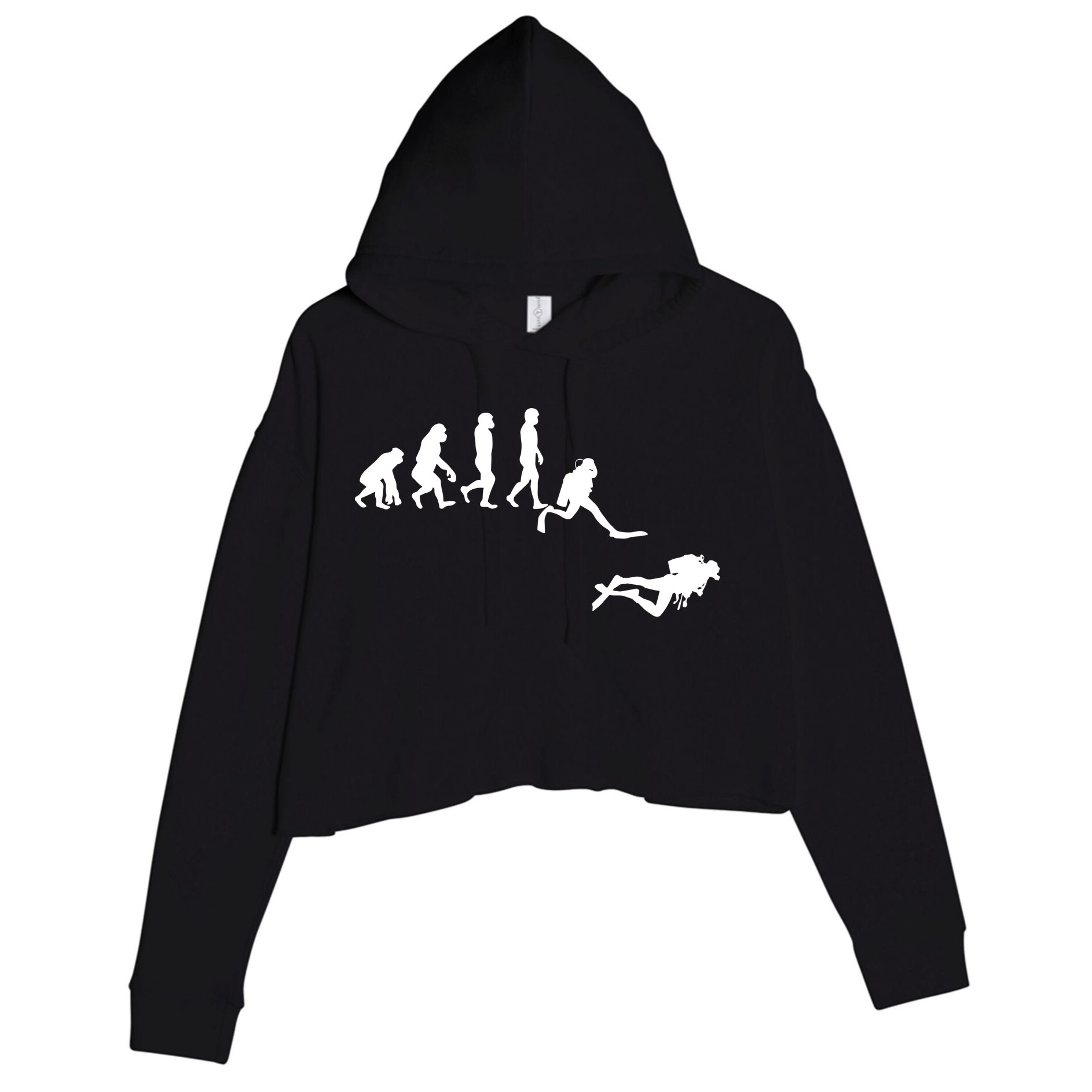 Scuba Dive Evolution Diving Diver Ocean Lover Gift Crop Fleece Hoodie