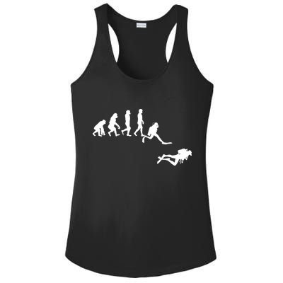 Scuba Dive Evolution Diving Diver Ocean Lover Gift Ladies PosiCharge Competitor Racerback Tank
