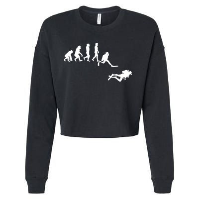 Scuba Dive Evolution Diving Diver Ocean Lover Gift Cropped Pullover Crew
