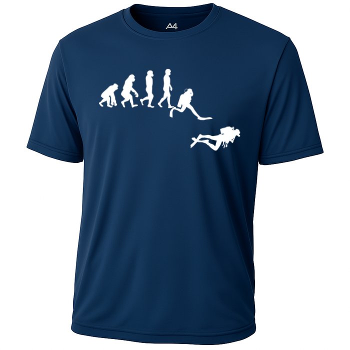 Scuba Dive Evolution Diving Diver Ocean Lover Gift Cooling Performance Crew T-Shirt