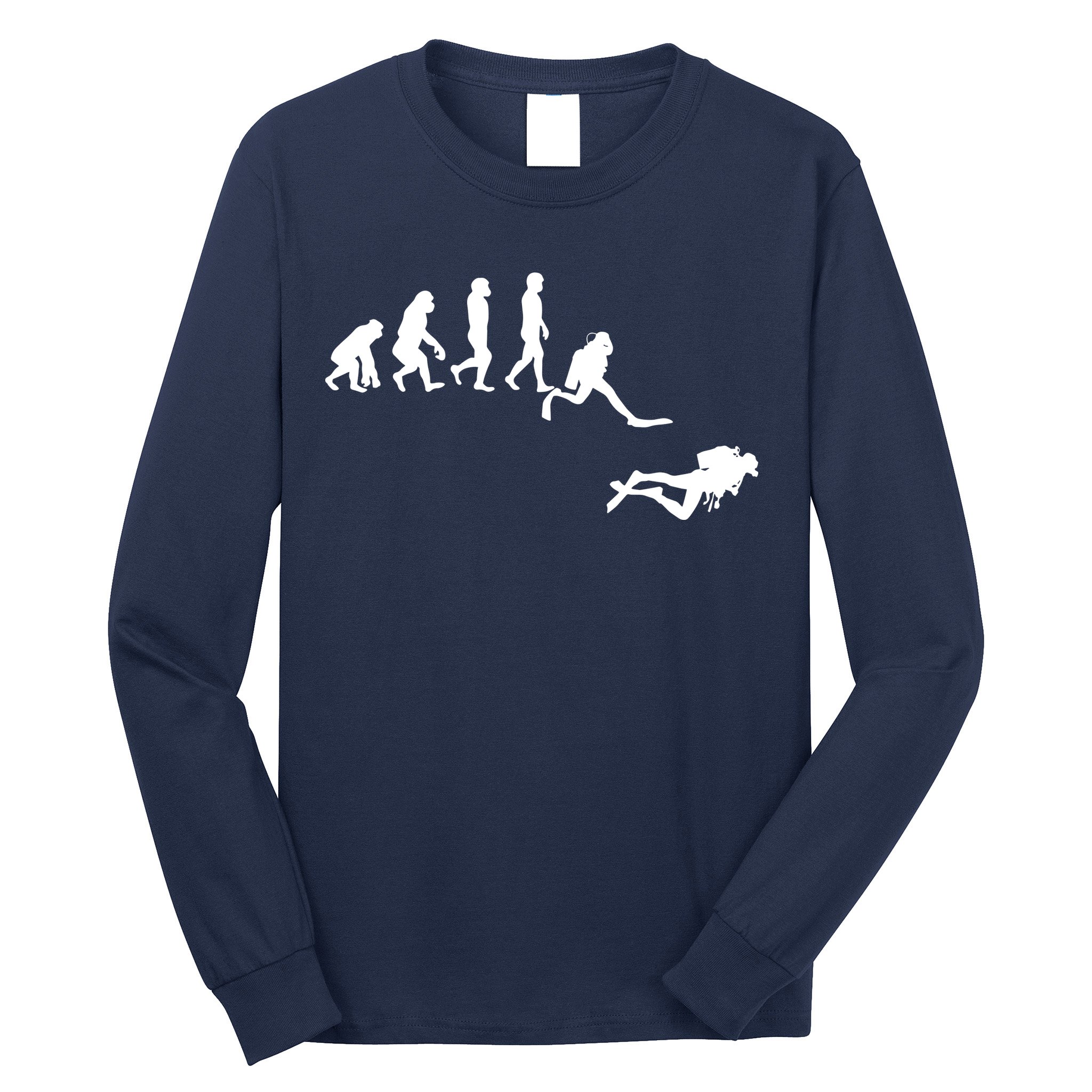 Scuba Dive Evolution Diving Diver Ocean Lover Gift Long Sleeve Shirt