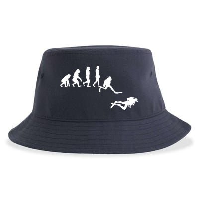 Scuba Dive Evolution Diving Diver Ocean Lover Gift Sustainable Bucket Hat