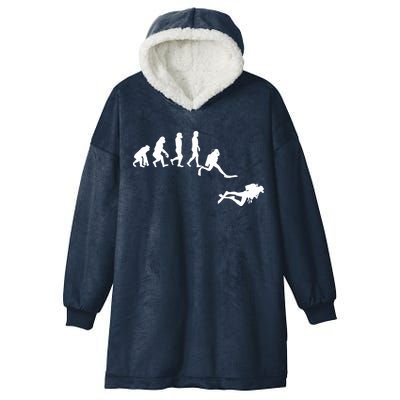 Scuba Dive Evolution Diving Diver Ocean Lover Gift Hooded Wearable Blanket