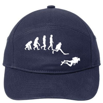 Scuba Dive Evolution Diving Diver Ocean Lover Gift 7-Panel Snapback Hat