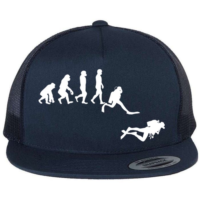 Scuba Dive Evolution Diving Diver Ocean Lover Gift Flat Bill Trucker Hat