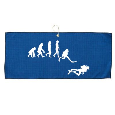 Scuba Dive Evolution Diving Diver Ocean Lover Gift Large Microfiber Waffle Golf Towel