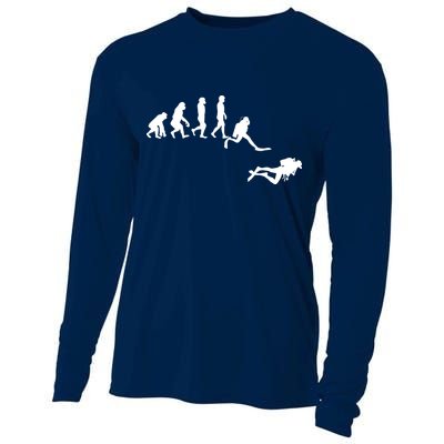 Scuba Dive Evolution Diving Diver Ocean Lover Gift Cooling Performance Long Sleeve Crew