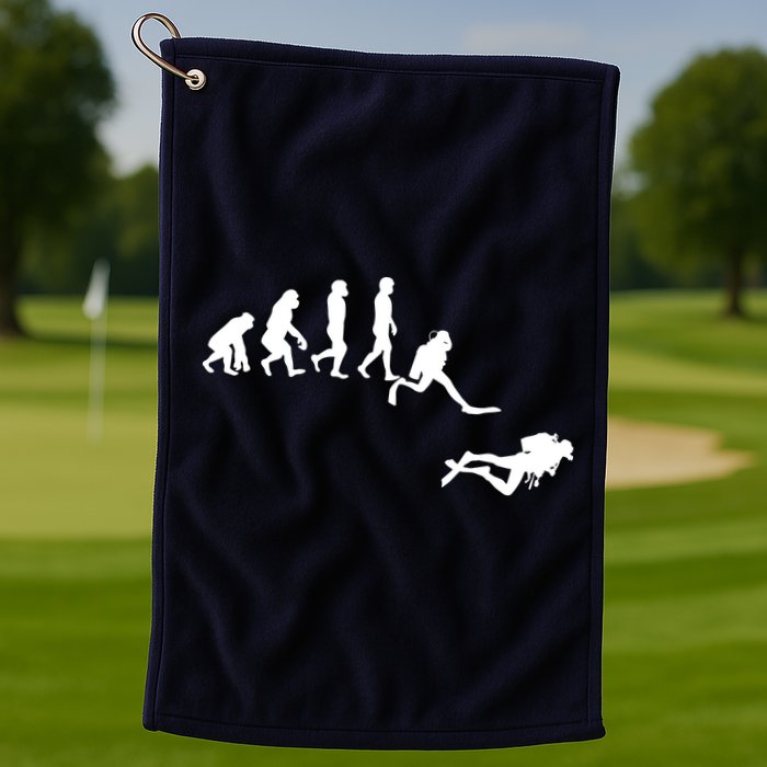 Scuba Dive Evolution Diving Diver Ocean Lover Gift Golf Towel
