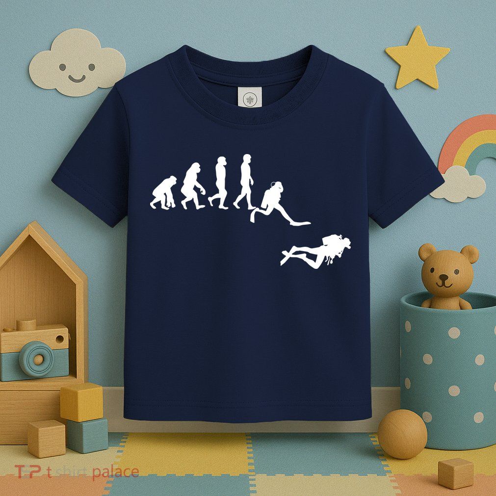 Scuba Dive Evolution Diving Diver Ocean Lover Gift Toddler T-Shirt