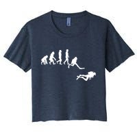 Scuba Dive Evolution Diving Diver Ocean Lover Gift Women's Crop Top Tee