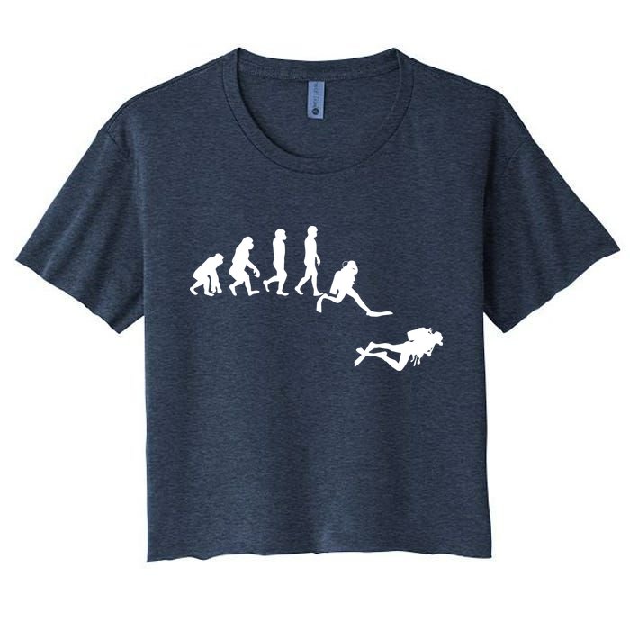 Scuba Dive Evolution Diving Diver Ocean Lover Gift Women's Crop Top Tee
