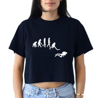 Scuba Dive Evolution Diving Diver Ocean Lover Gift Women's Crop Top Tee