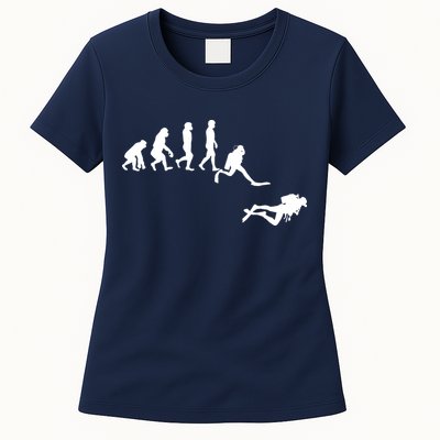 Scuba Dive Evolution Diving Diver Ocean Lover Gift Womens T-Shirt