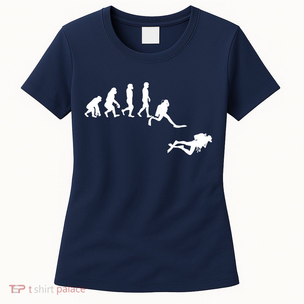 Scuba Dive Evolution Diving Diver Ocean Lover Gift Womens T-Shirt
