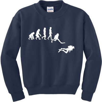 Scuba Dive Evolution Diving Diver Ocean Lover Gift Kids Sweatshirt