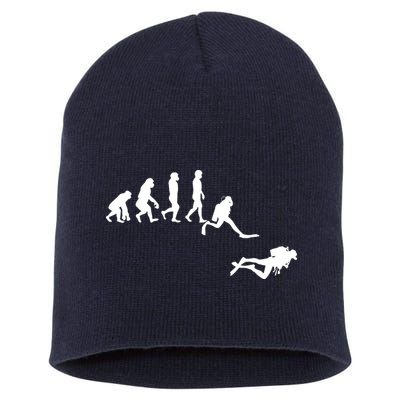Scuba Dive Evolution Diving Diver Ocean Lover Gift Short Acrylic Beanie