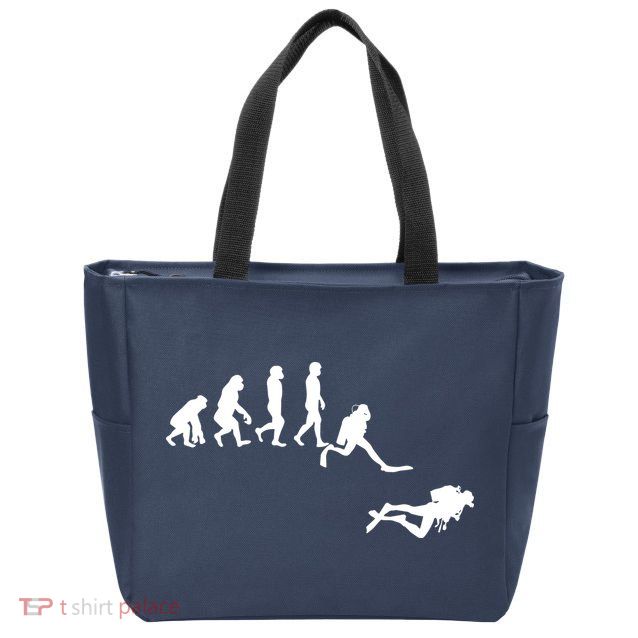 Scuba Dive Evolution Diving Diver Ocean Lover Gift Zip Tote Bag