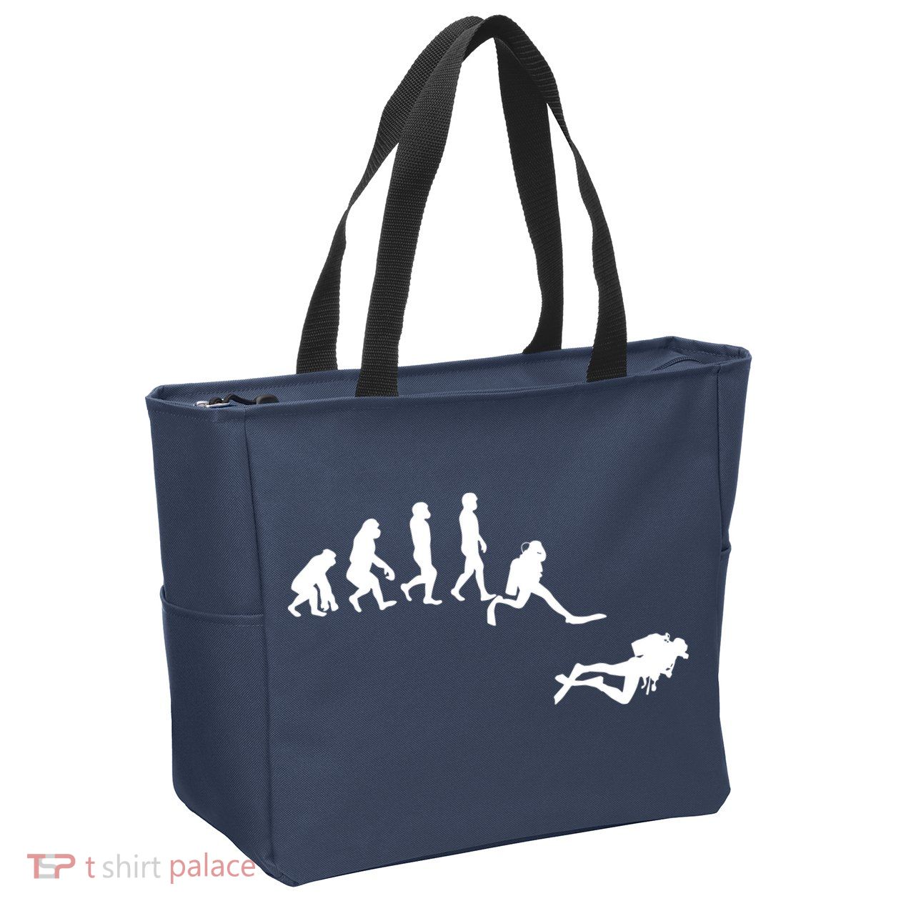 Scuba Dive Evolution Diving Diver Ocean Lover Gift Zip Tote Bag