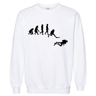 Scuba Dive Evolution Diving Diver Ocean Lover Gift Garment-Dyed Sweatshirt