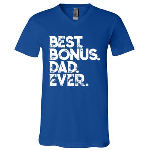 Step Dad Fathers Day Gift Best Bonus Dad Ever Gift V-Neck T-Shirt