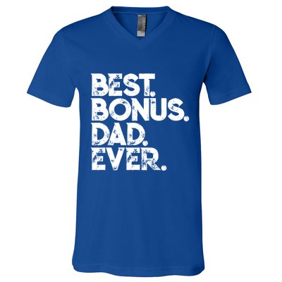 Step Dad Fathers Day Gift Best Bonus Dad Ever Gift V-Neck T-Shirt