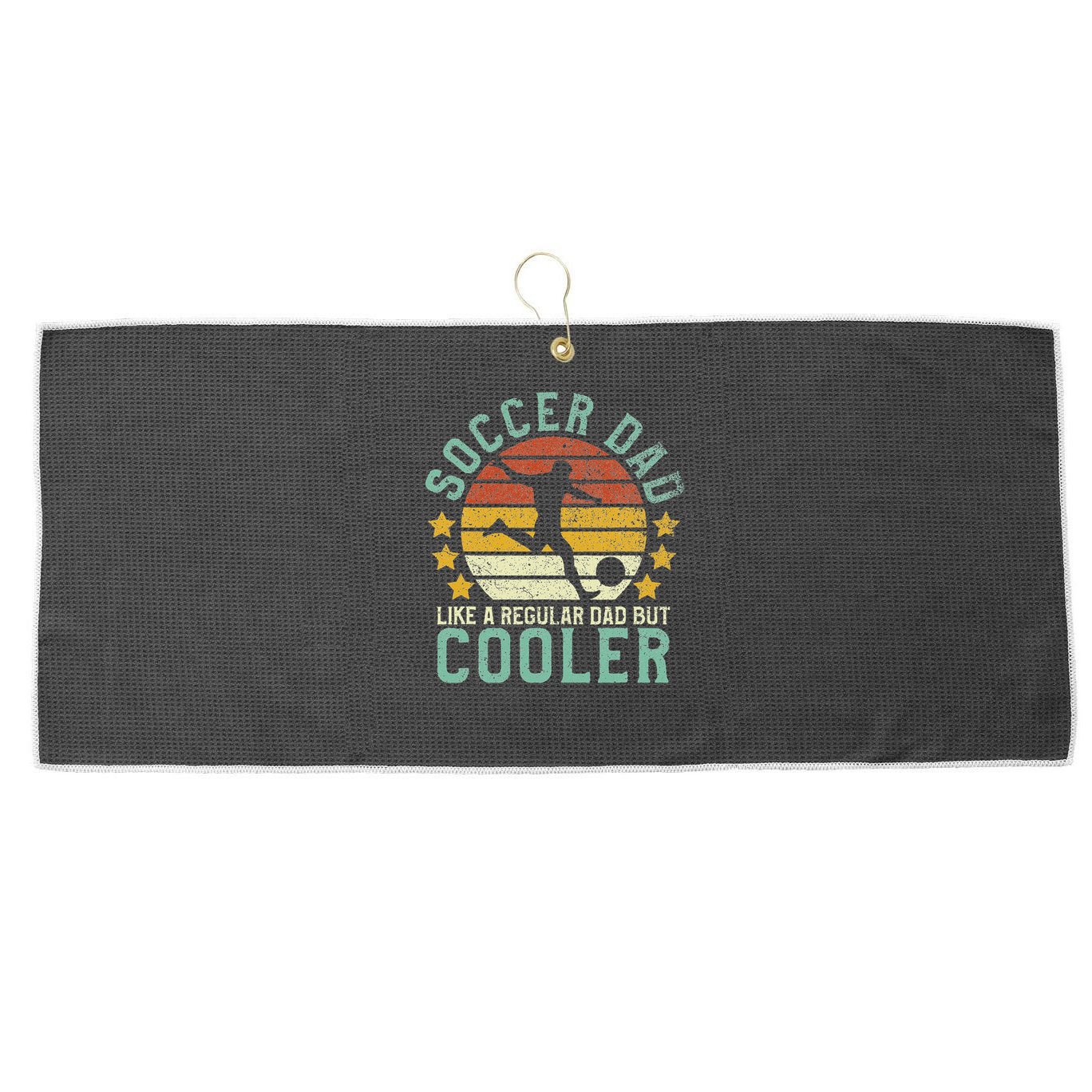 Soccer Dad Funny Soccer Player & Fan Father's Day Gift Large Microfiber Waffle Golf Towel