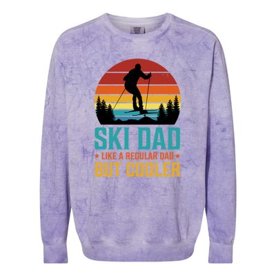 Ski Dad | Funny Skier & Skiing Lover Gift For Men Colorblast Crewneck Sweatshirt