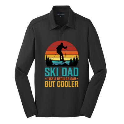 Ski Dad | Funny Skier & Skiing Lover Gift For Men Silk Touch Performance Long Sleeve Polo