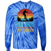 Ski Dad | Funny Skier & Skiing Lover Gift For Men Tie-Dye Long Sleeve Shirt