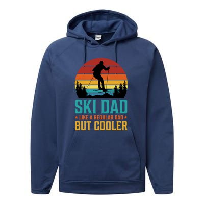 Ski Dad | Funny Skier & Skiing Lover Gift For Men Performance Fleece Hoodie