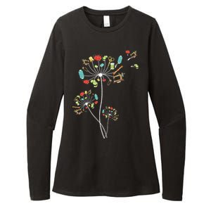 Sewing Dandelion Flowers Quilting Womens CVC Long Sleeve Shirt