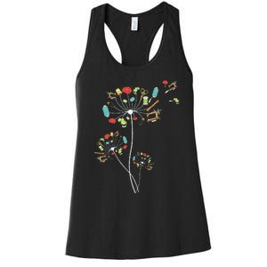 Sewing Dandelion Flowers Quilting Women's Racerback Tank