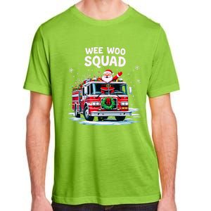 Santa Driving Fire Truck Christmas Emergency Crew Gift Adult ChromaSoft Performance T-Shirt