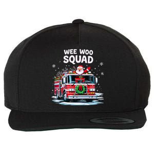 Santa Driving Fire Truck Christmas Emergency Crew Gift Wool Snapback Cap