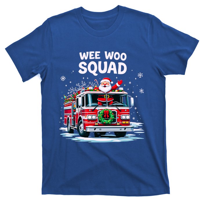 Santa Driving Fire Truck Christmas Emergency Crew Gift T-Shirt