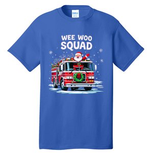 Santa Driving Fire Truck Christmas Emergency Crew Gift Tall T-Shirt