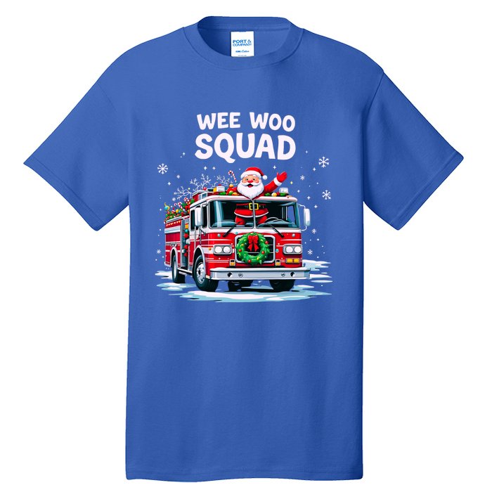 Santa Driving Fire Truck Christmas Emergency Crew Gift Tall T-Shirt