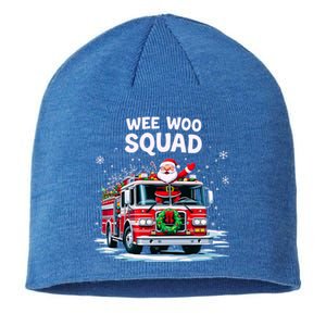 Santa Driving Fire Truck Christmas Emergency Crew Gift Sustainable Beanie