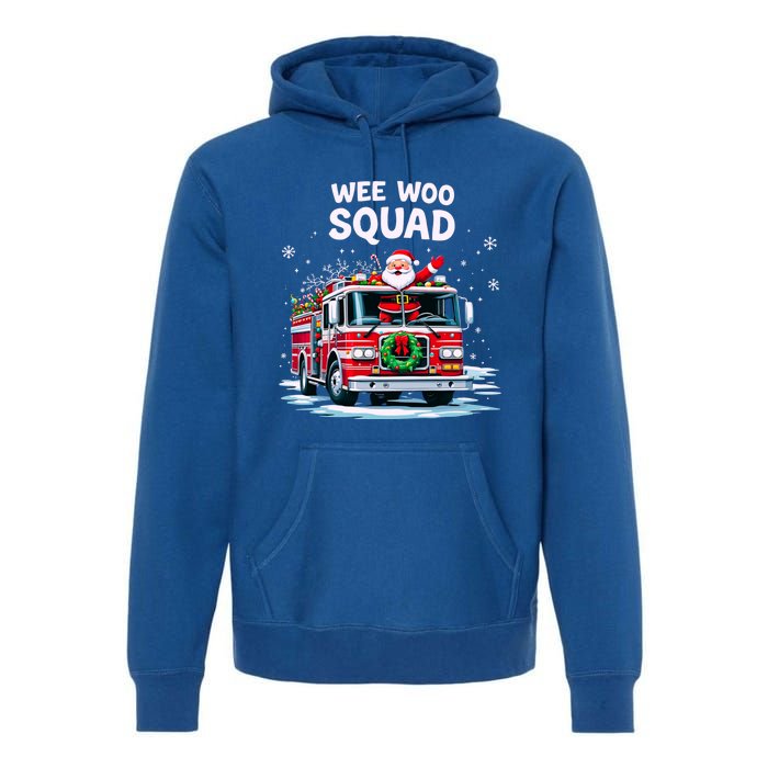 Santa Driving Fire Truck Christmas Emergency Crew Gift Premium Hoodie