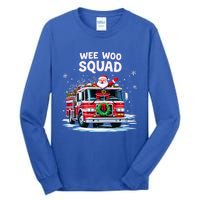 Santa Driving Fire Truck Christmas Emergency Crew Gift Tall Long Sleeve T-Shirt