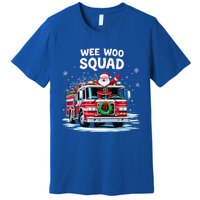 Santa Driving Fire Truck Christmas Emergency Crew Gift Premium T-Shirt