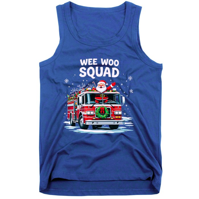 Santa Driving Fire Truck Christmas Emergency Crew Gift Tank Top